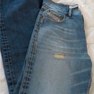 Vintage Authentic Diesel Denim Men’s Light Blue Distressed Jeans Size 38